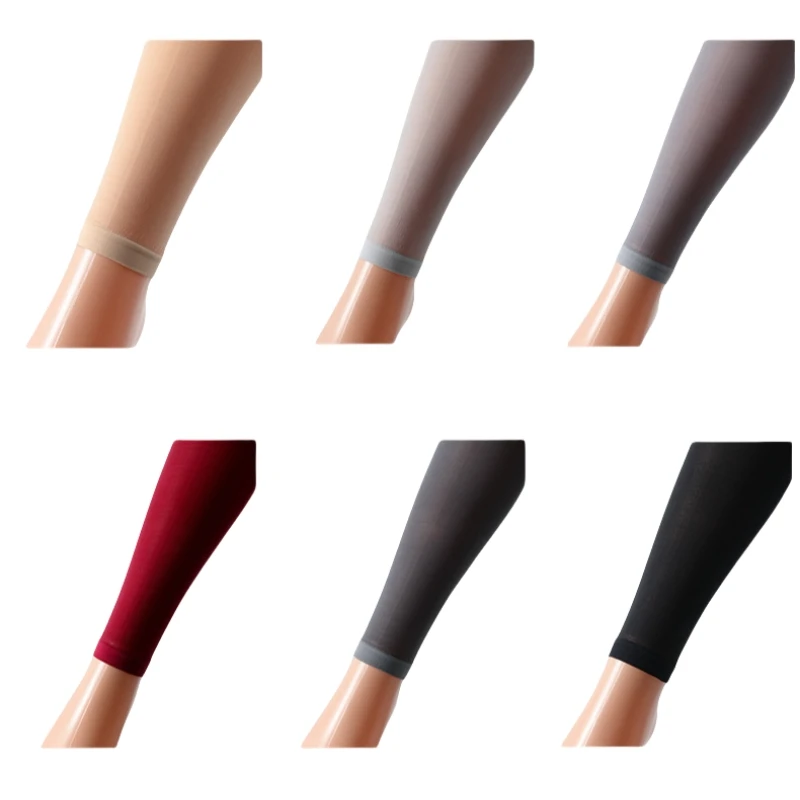 Women's Summer Sheer Matt 40D Footless Tights Burgundy​ Color Ultra Soft Nylon Ankle Length Footless Capri Leggings