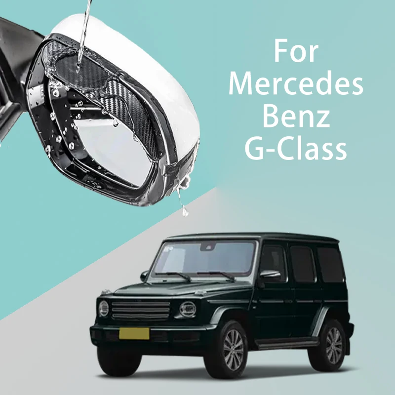 For Mercedes Benz G-Class car rearview mirror rain brow thickened carbon fiber texture rearview mirror rain brow