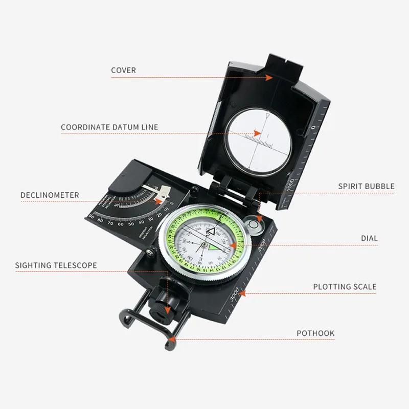 Military-Style Fluorescent Survival Compass 2