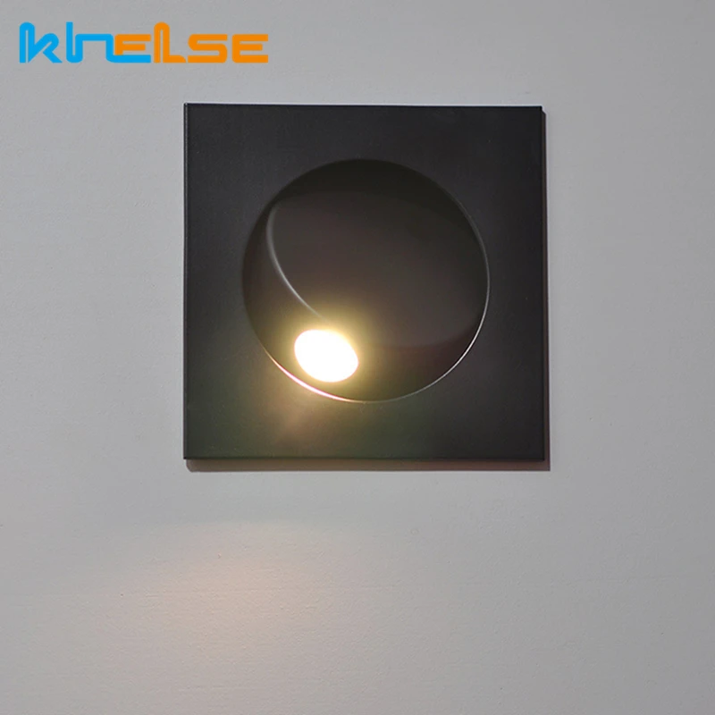 3W Embedded LED Wall Lamp 360 Degree Rotation Adjustable Angle Hidden Recessed Bedside Light Folding Switch Aisle Stair Sconce