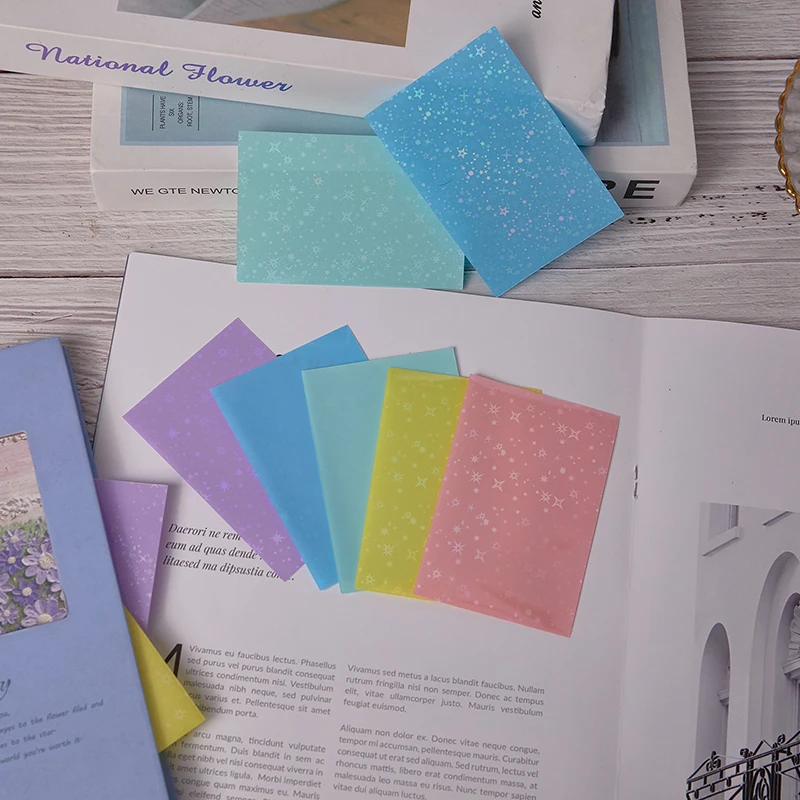 50Pcs/pack Glittery Star Colored Kpop Idol Photocard Card Sleeves Photo Cards Protective Storage Bag