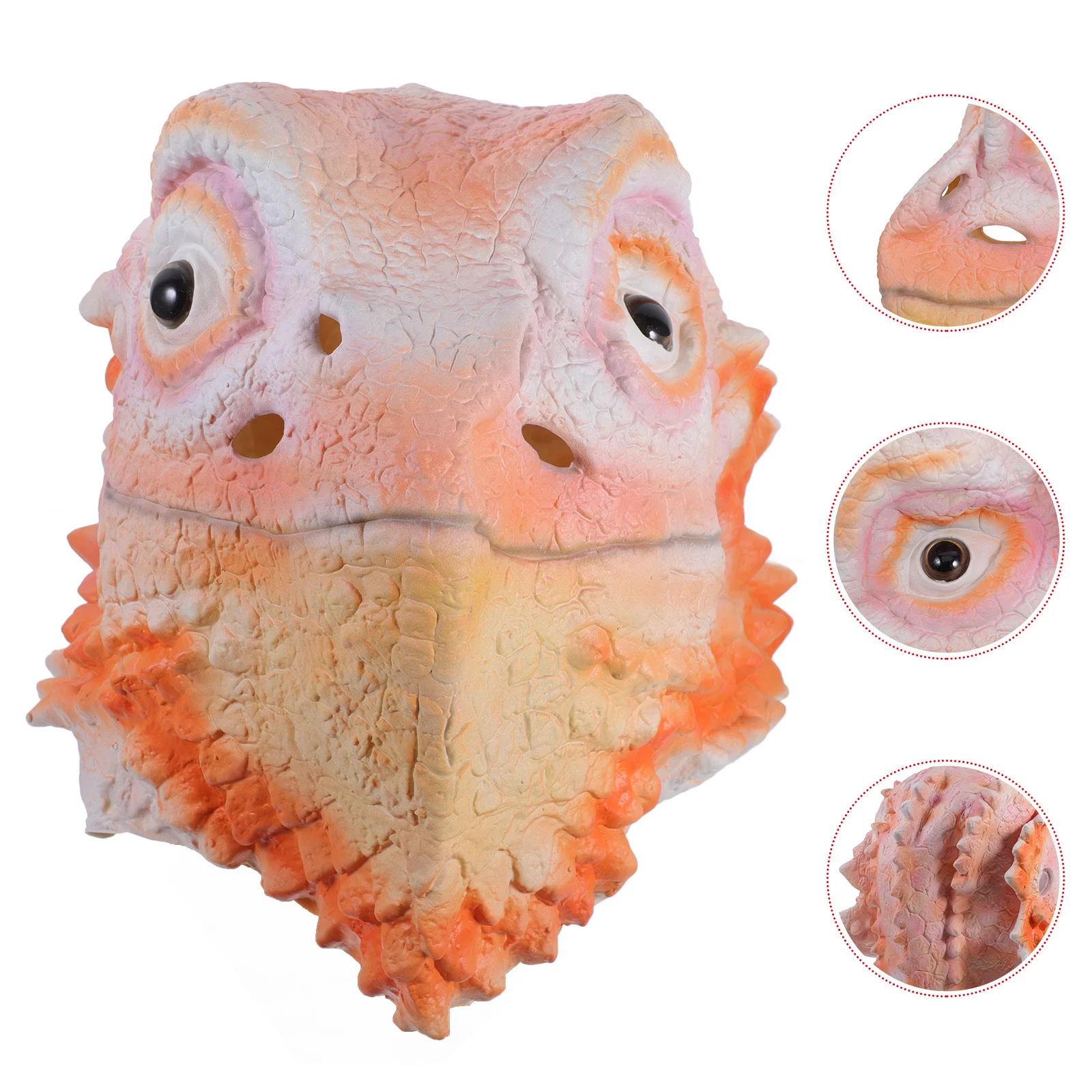 قناع سحلية للهالوين من اللاتكس اللطيف على شكل رأس حيوان فستان تنكري للحفلات التنكرية قناع الهالوين المضحك #2