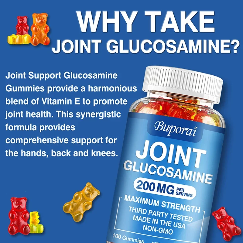 Glucosamine Chondroitin Gummies - Enhances Joint Health, Flexibility Support, Pain Relief