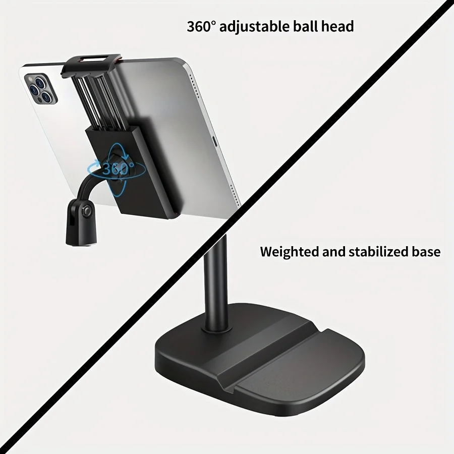قاعدة مرجحة لحامل عالمي ثابت للهاتف/الكمبيوتر اللوحي! حجم كبير متعدد الوظائف 2 في 1 مع فتحة للهاتف