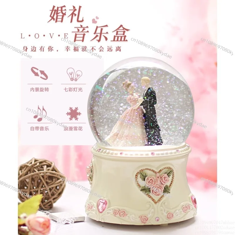 

Музыкальная шкатулка с снежинками и хрустальным шаром, свадебный подарок