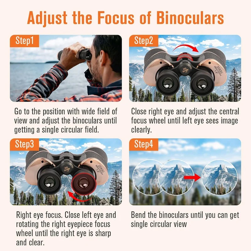 20X50 Night Vision Binoculars Waterproof Binoculars For Adults, For Bird Watching Sightseeing Traveling Football Games