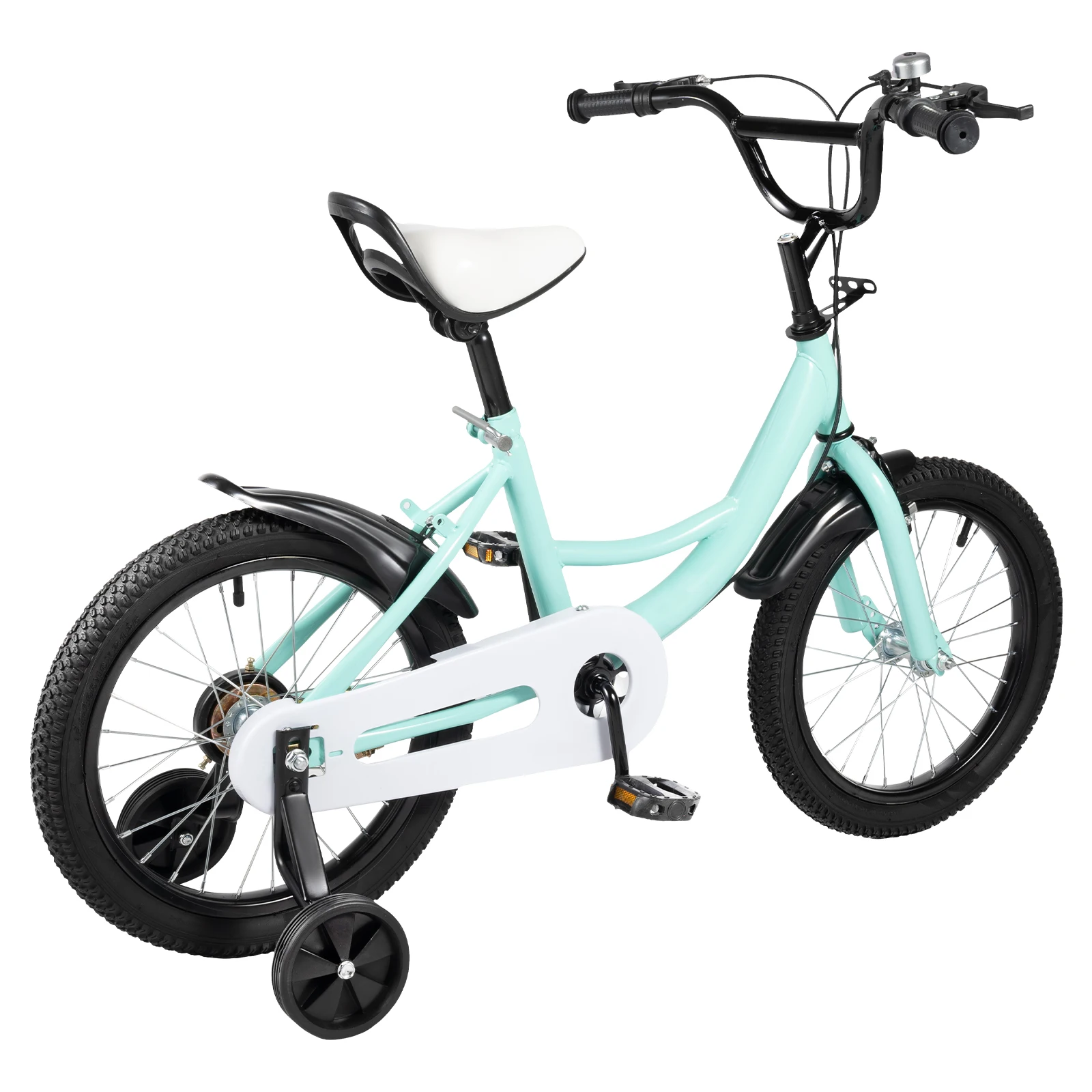 16 Inch Children Bicycle With 2 Training Wheels Carbon Steel Frame Bike for 5-8 Years Old Boys Girls Stable Cycling