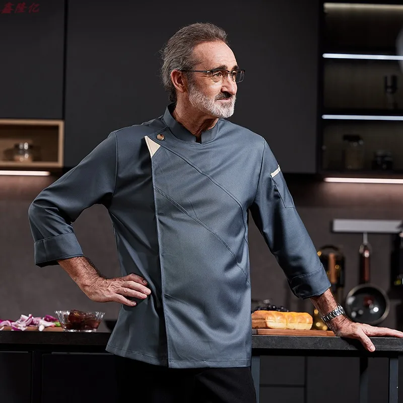 Catering Hotel Restaurant Kitchen Work Uniform Long Sleeve Cake Shop Baker Bakery Waiter Chef Uniform for Men