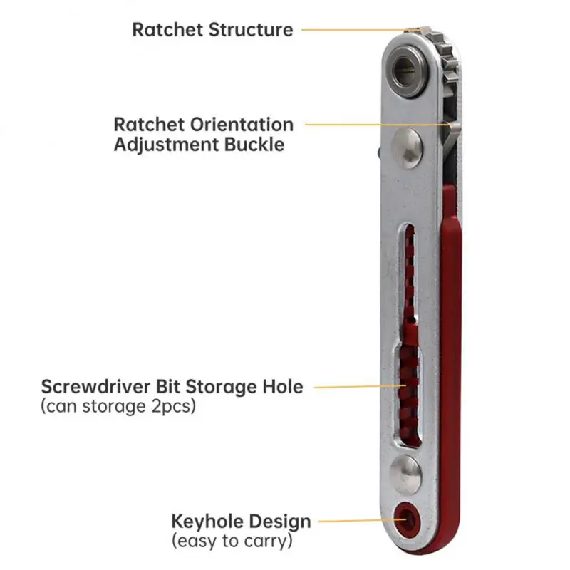 Multifunctional Bidirectional Forward Reverse Ratchet screwdriver with bit Elbow Flat Head Wrench Cross Screwdriver Slotted Tool