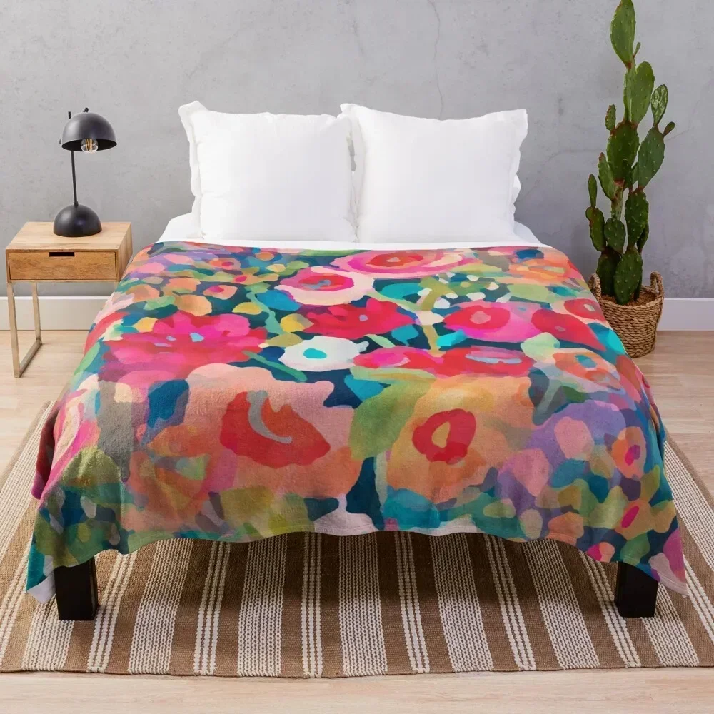 

Juicy Floral Print Throw Blanket All Season Soft Lightweight Blanket for Home
