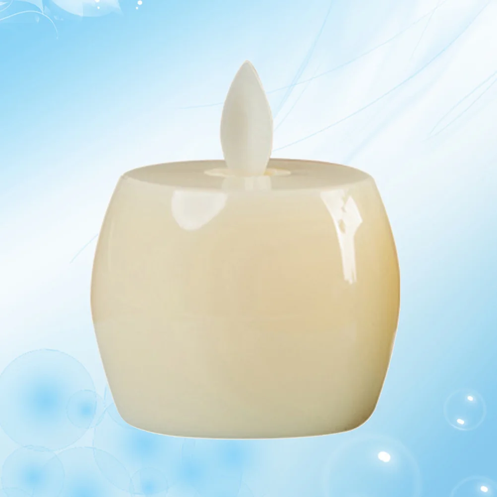 Led محاكاة أبل مصباح أضواء عديمة اللهب الصفراء الدافئة ليلة ضوء ديكور الحفلات المنزل مقهى بار تعمل #4