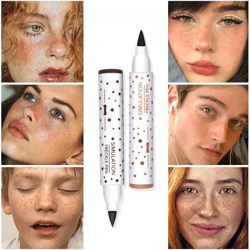 Freckles Pen Waterproof Natural Simulation Fake Spot Makeup Tool Lasting Waterproof Face Dot Spot Pen Eyeliner Durable Cosmetics