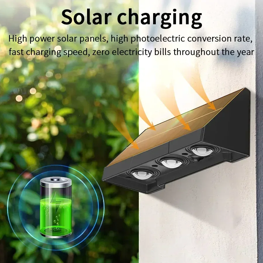 1pc Solar Wall Light Outdoor Illumination IP54 Waterproof LED Lamp Bulb Automatic Lighting at Night for Garden Yard or Balcony image 5