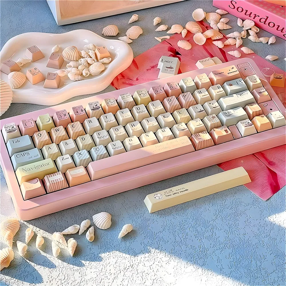 

Milky White, Cherry Keycap Set PBT 137/141 Keys, Personalized, Navigator Theme, for 61/87/104/108 Mechanical Keyboard