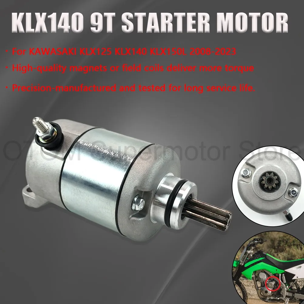 

For KAWASAKI 2008-2023 Motorcycle Starter Motor Electrical Start Engine KLX125 KLX140 KLX140G KLX140L KLX150L 21163-0043 Bikes