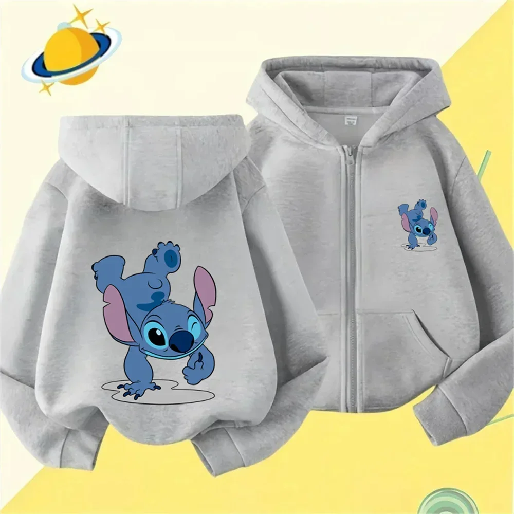 

Stitch Stitch Children's Sports Brand Hoodie Boys and Girls Fashion Outdoor Zipper Hoodie Spring Autumn Warm Printed Top