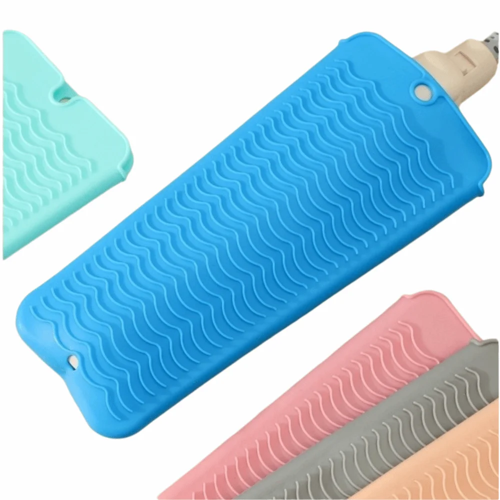 Silicone Hair Straightener Pouch Non-Slip Multifunctional Heat Resistant Pad Foldable Multi Color Curling Iron Insulation Mat