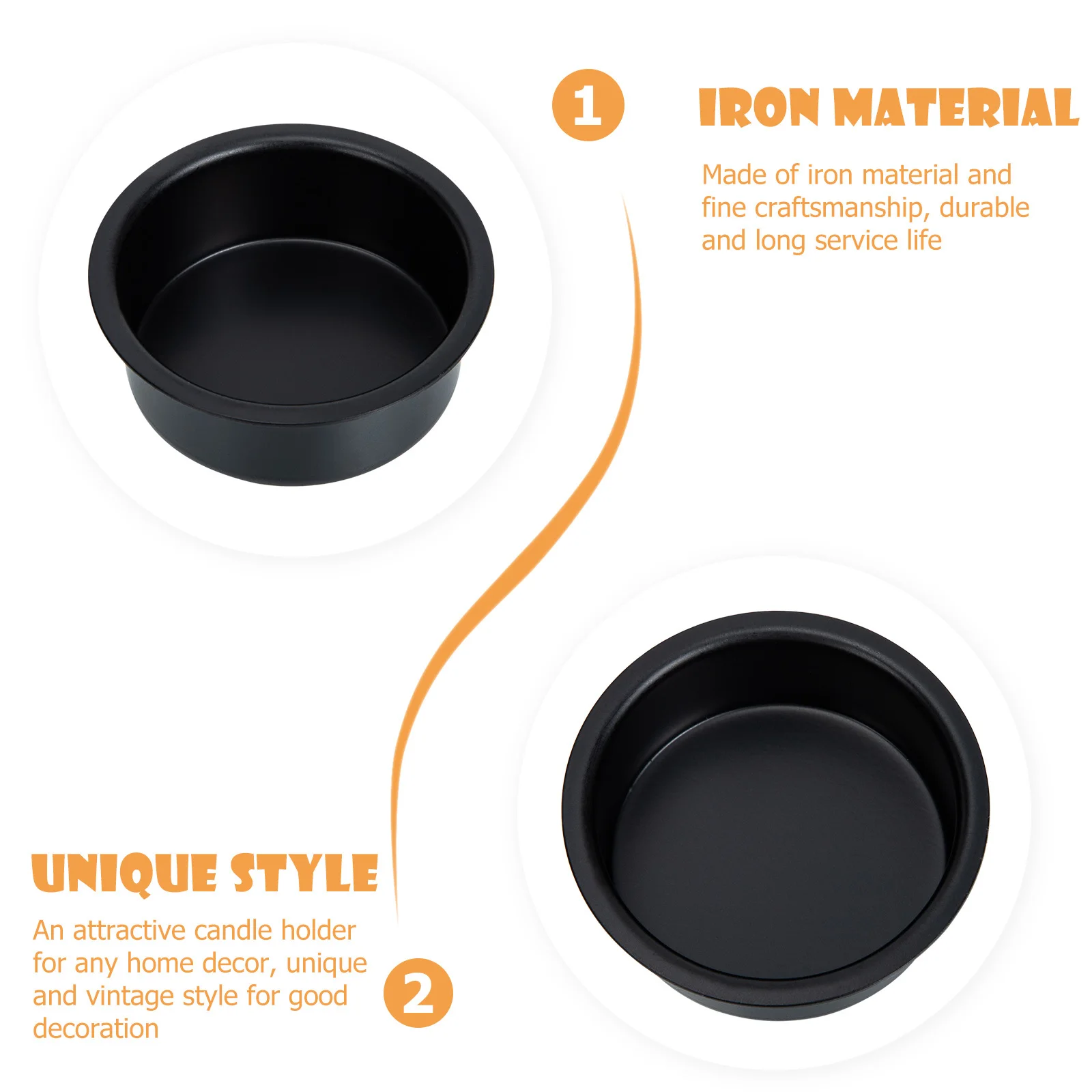 5Pcs Black Iron Holders Pillar Stands Farmhouse Style Decorative Tray for Taper Candles Home Party Decoration