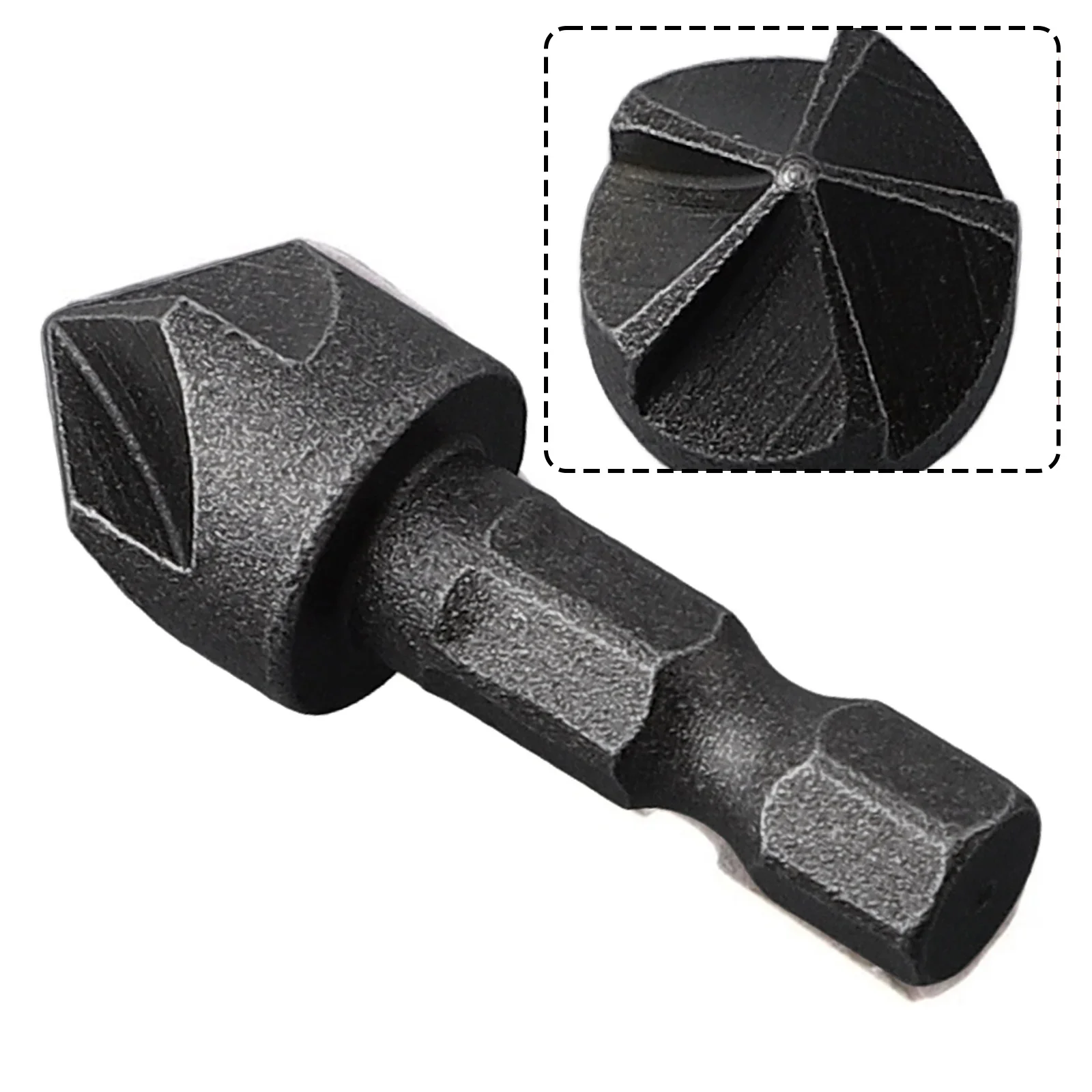 Herramienta de biselado para carpintería, abridor de agujeros de taladro avellanador, vástago Hexagonal de 1/4 pulgadas, 45 #, acero de alta calidad