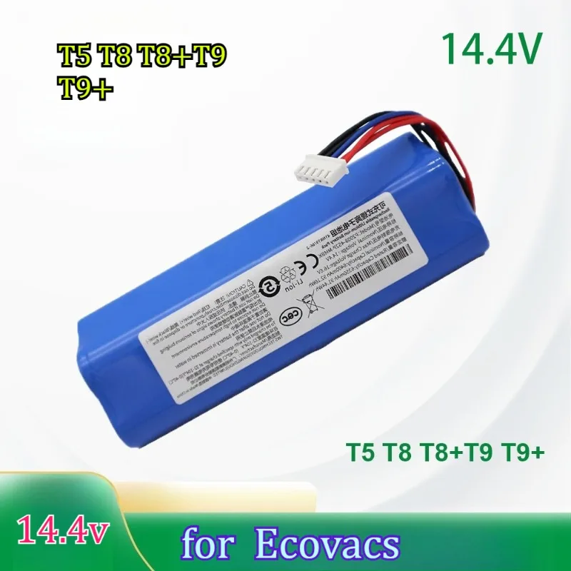 6400mAh 14.4V Lithium Battery Suitable for Ecovacs T5 T8 T8+T9 T9+long-range and  Powerful  Rechargeable  Battery