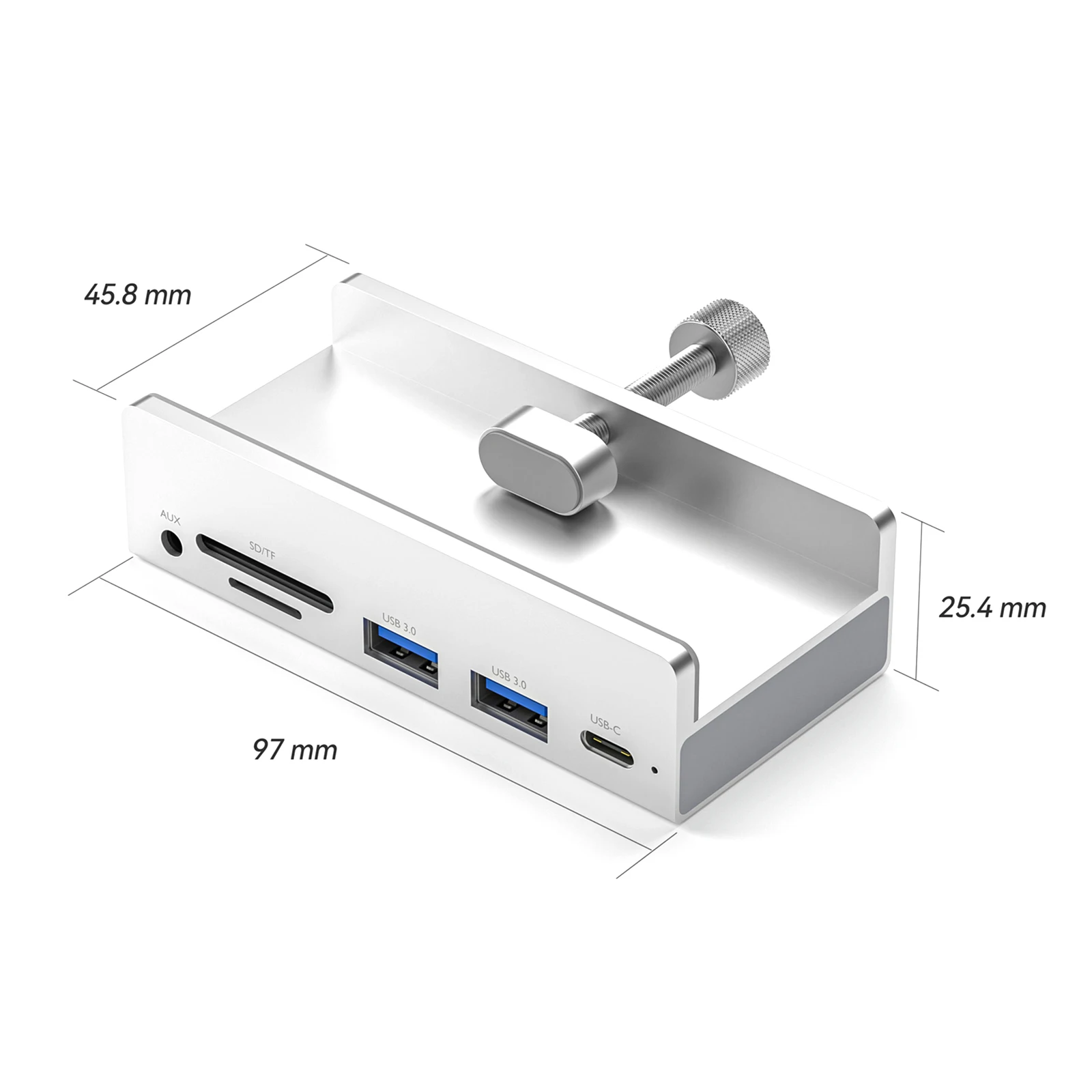 Aluminum Type C 6 Port USB 3.0 Hub Phone Holder SD TF USB Memory Card Reader Adapter Splitter Multiple Extend Dock For PC Laptop