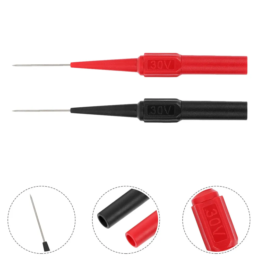 

2Pcs Automotive Test Probe Pins Stainless Steel Wire Piercing Back Probes for Car Electrical Circuit Diagnosis Multimeter Tester