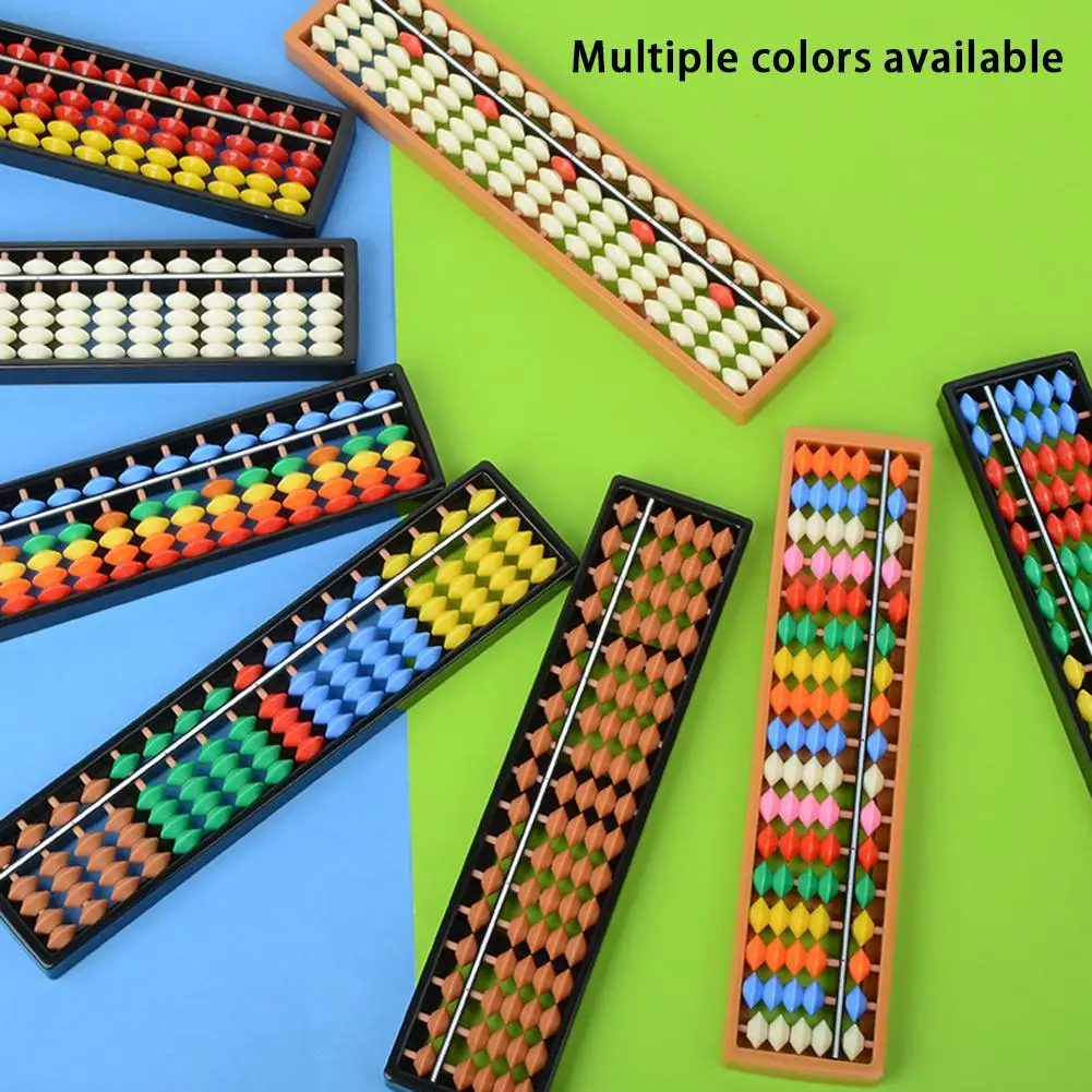 1 PC 17 Column Plastic Abacus With Colorful Beads Children Math Arithmetic Counting Tool For Students Kindergarten Kids