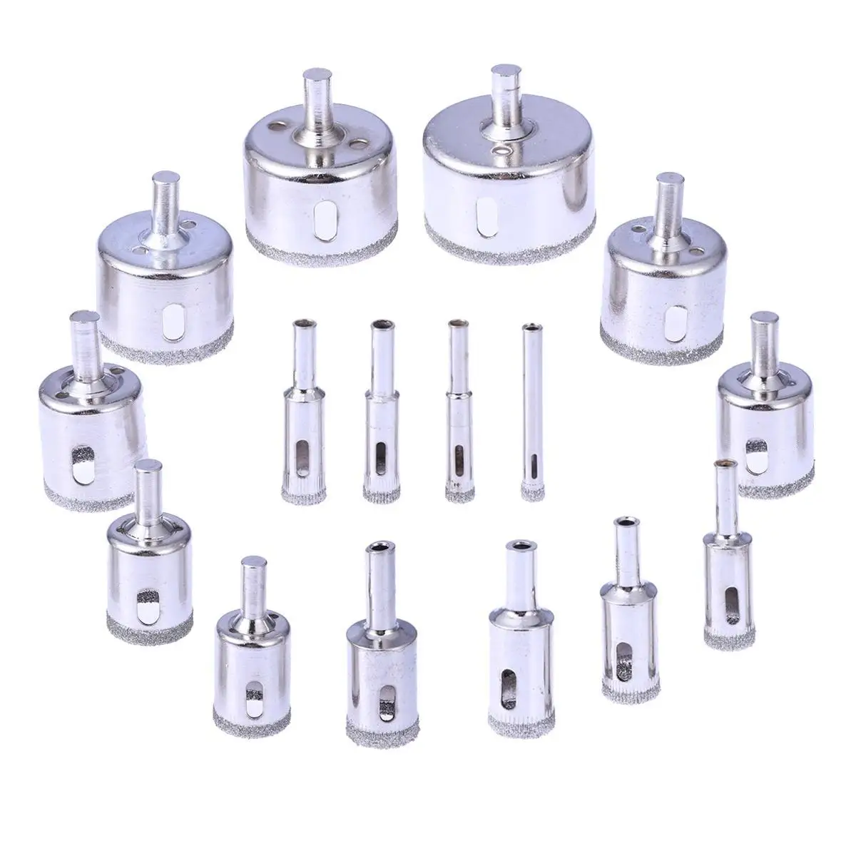

15pcs 6mm Diamond Drill Bits Hole Glass Tile Ceramic Stone Granite Processing Various Sizes 8mm 10mm 12mm 14mm 16mm 18mm