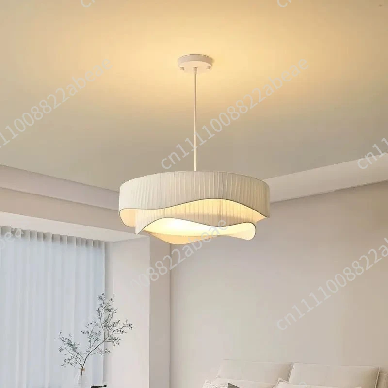 New Modern Fabric Restaurant Lighting Pendant Lamp reamy Style Fabric Study French Living Room  Modern Minimalist Bedroom
