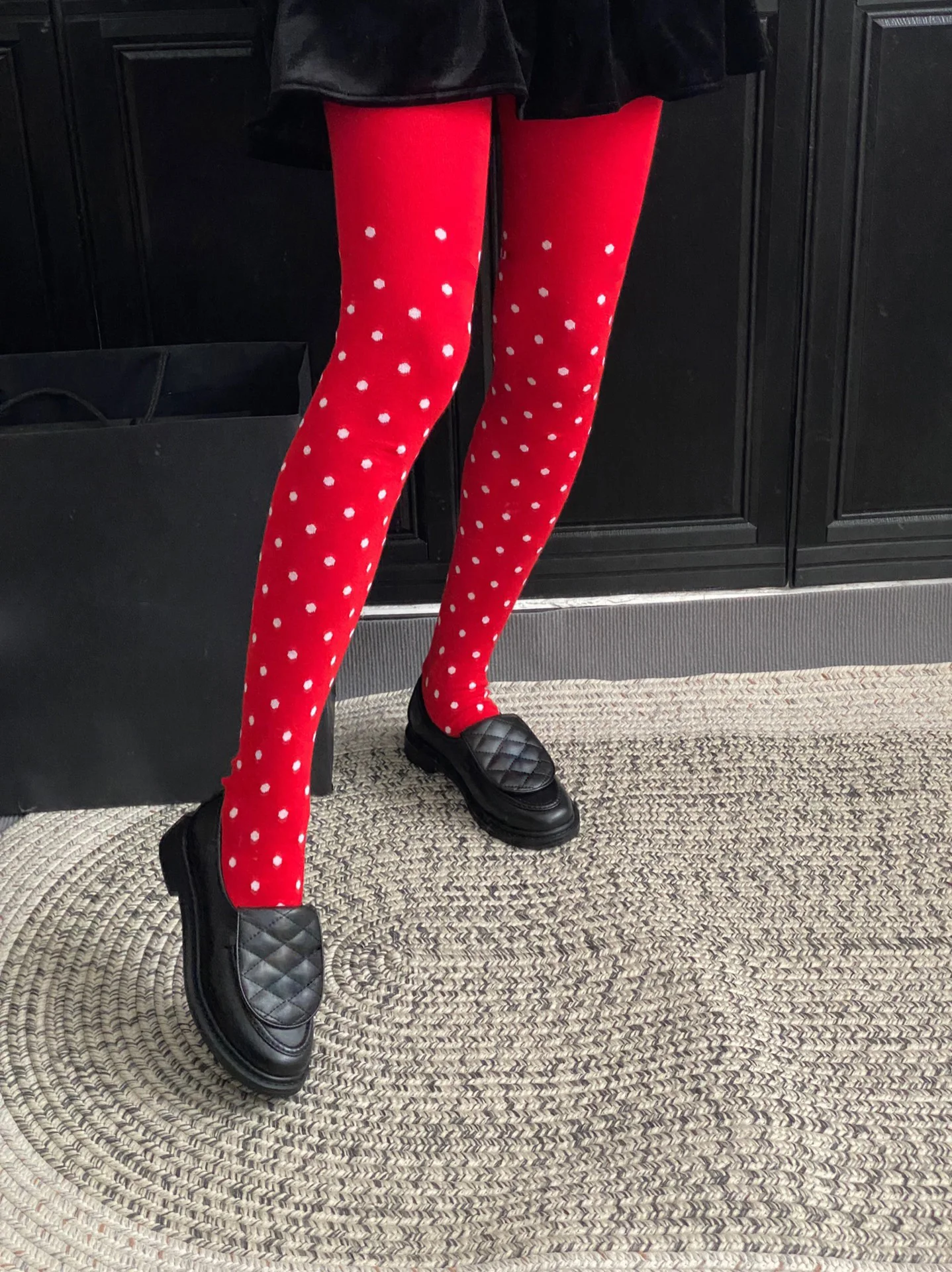 Red socks Polka dot Women\'s pantyhose