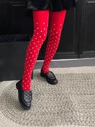 Red socks Polka dot Women's pantyhose