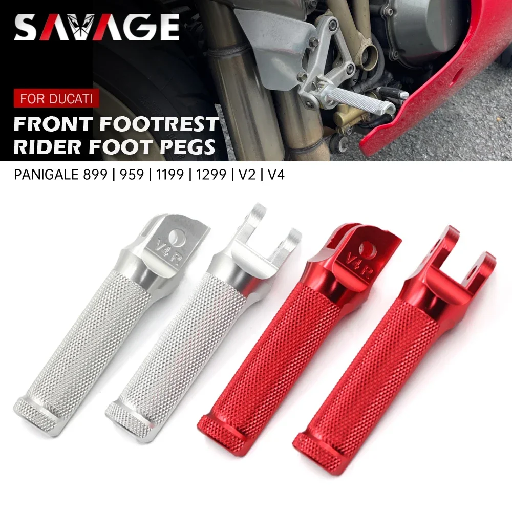 Frente apoio para os pés pé pegs para ducati panigale v4 1100 899 1199 959 1299/s/r streetfighter v4 moto rider footpegs pedais