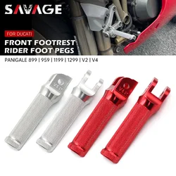 Front Footrest Foot Pegs For DUCATI Panigale V4 1100 899 959 1199 1299/S/R Streetfighter V4 Motorcycle Rider Footpegs Pedals