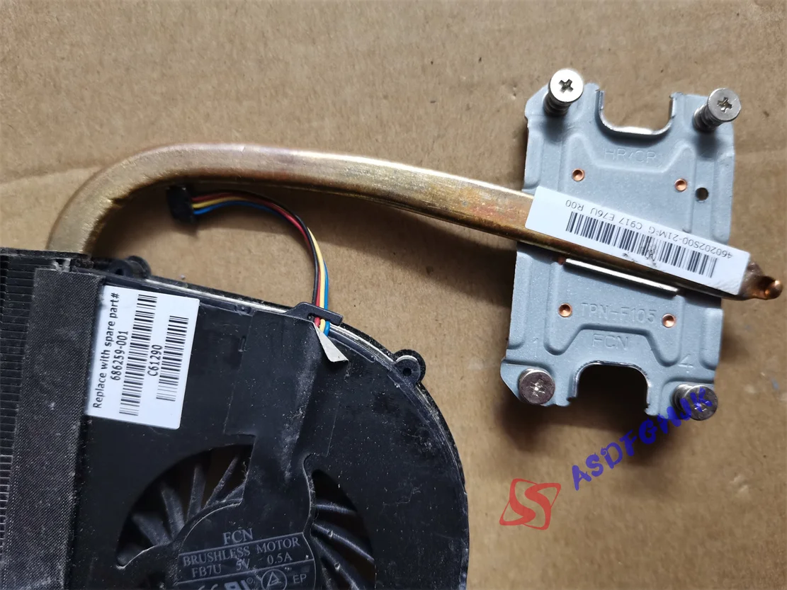 Genuine FOR HP Compaq Cq58 Fan With Heatsink 686259-001  fully tested