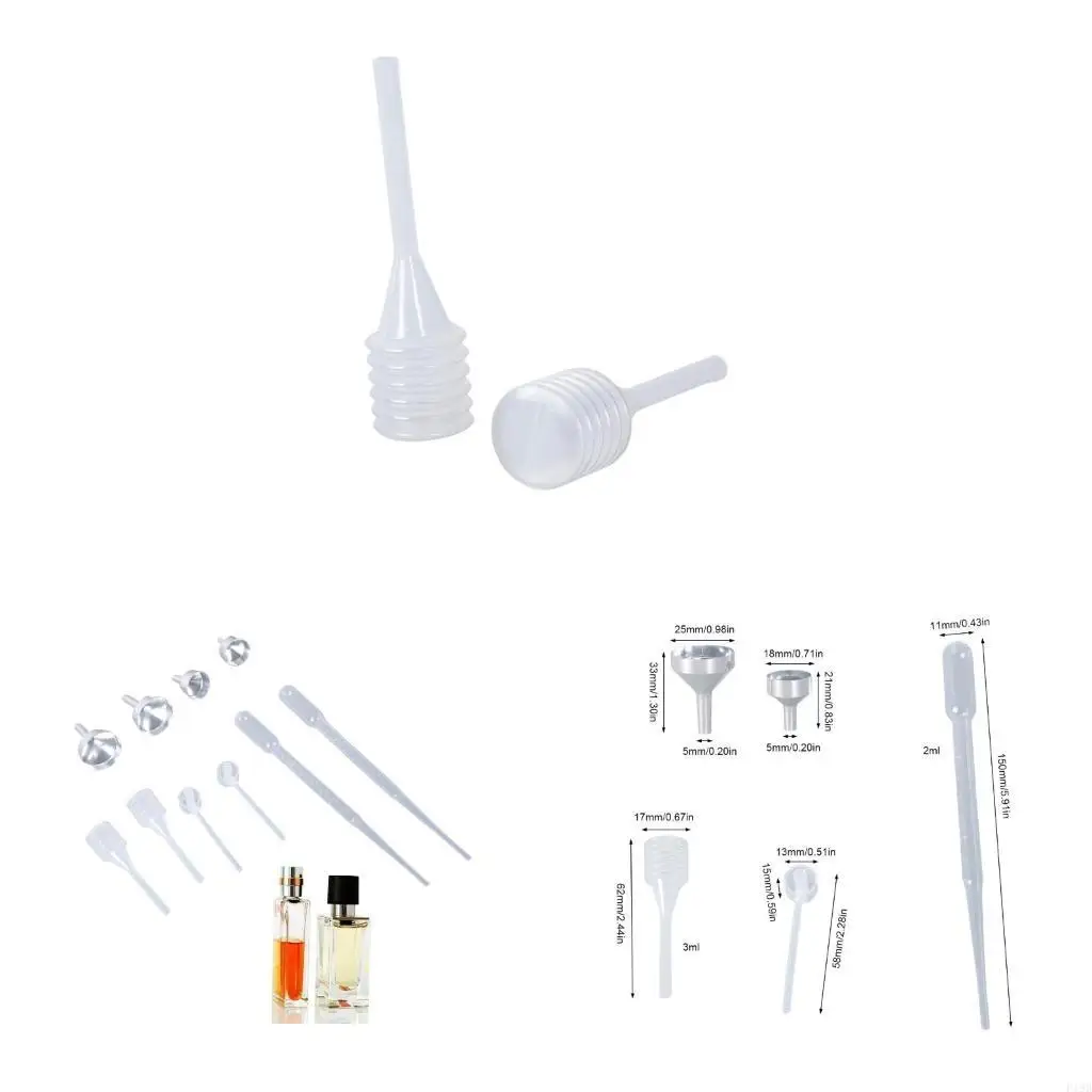 F19B Pack Of 10 Sturdy Metal Funnel For Quick And Clean Perfumes And Liquid Filling