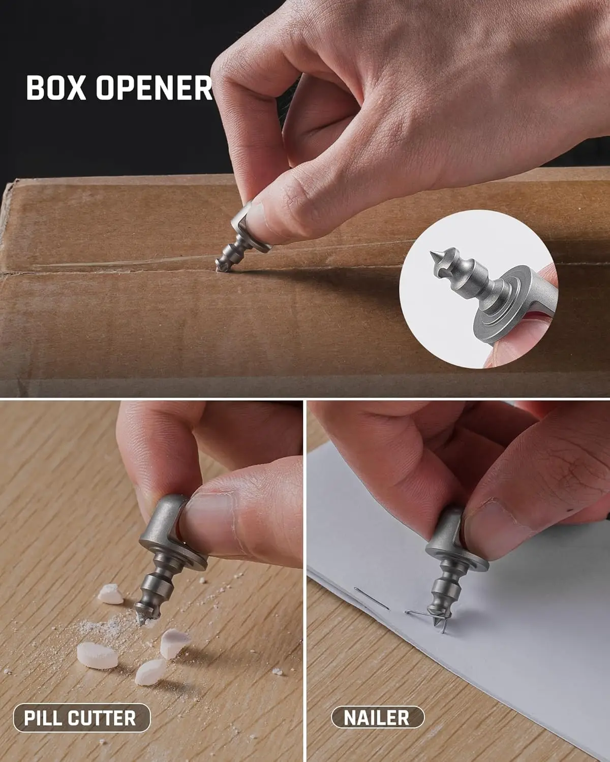 TISUR Titanium Quick Release Swivel Keychain, Detachable Keychain Pull Apart Key Chain Carabiner Holder for Car Keys with Dring