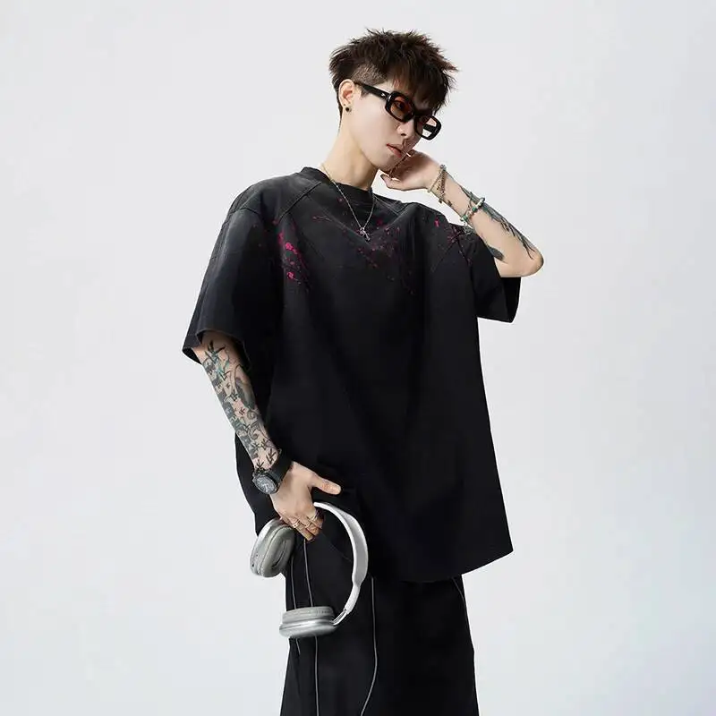 LUZHEN 2026 Summer Original Wornout Design Loose Half Sleeve T-shirts Men's Fashion Handsome High Quality Casual Clothes JY6907