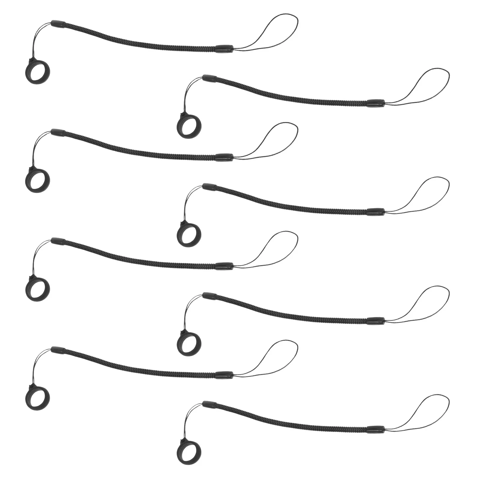 

8Pcs Pen Lanyard Coil Elastic Anti-Loss Stylus Leash Retractable Spring Rope for Tablet Clipboard Handwriting Pen Classic Black