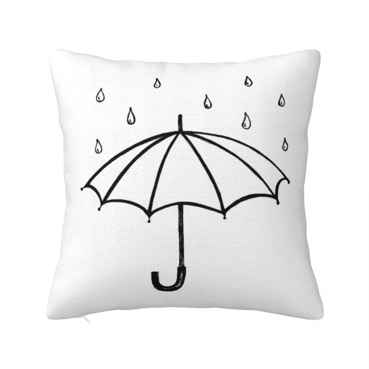 Umbrella With Rain Square Pillowcase Pillow Cover Cushion Decor Comfort Throw Pillow for Home Sofa