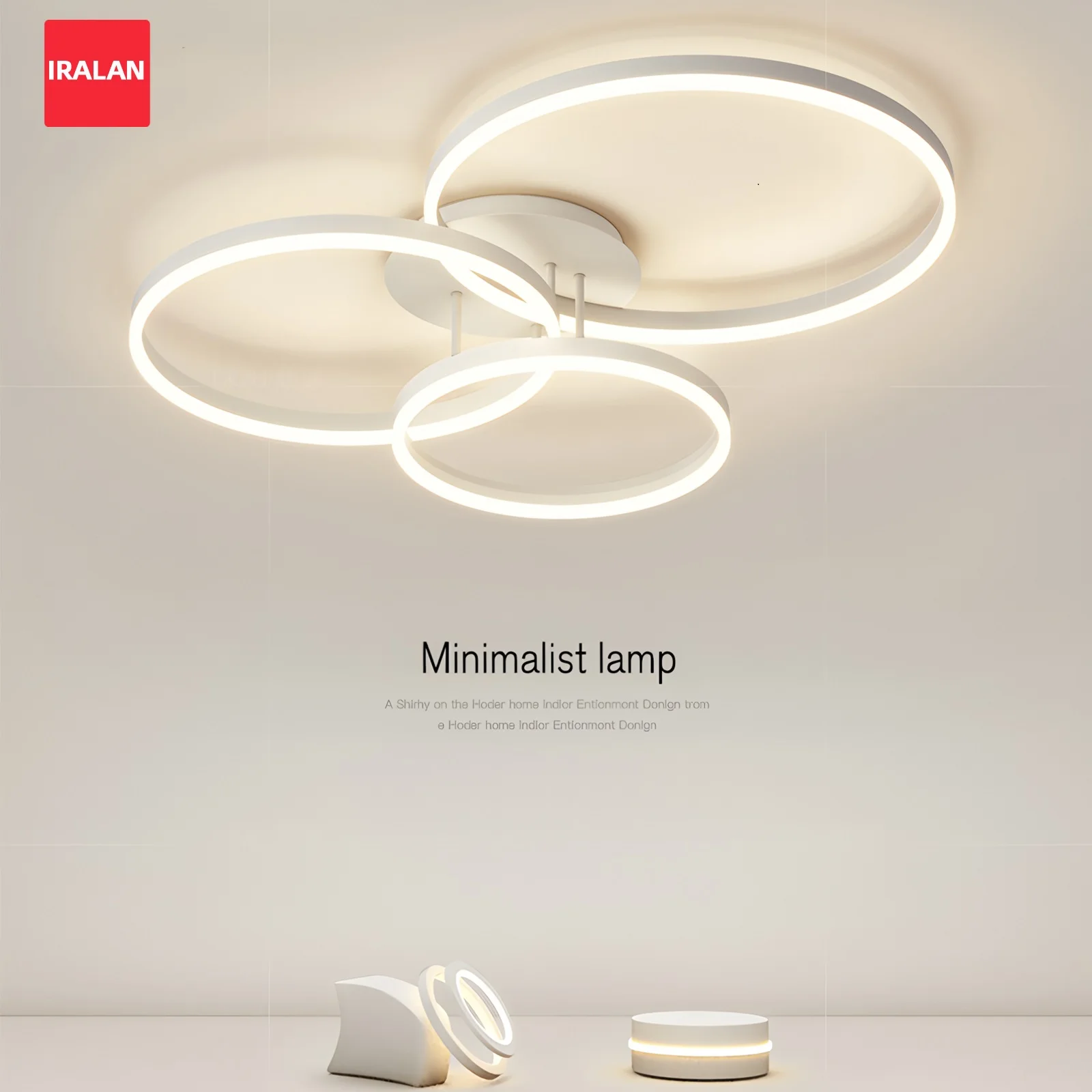 Flush Mount Ceiling Lamp Modern Round Design Ceiling Lights Kids Room Bedroom White Circle Rings Lighting Fixtures Luminaire