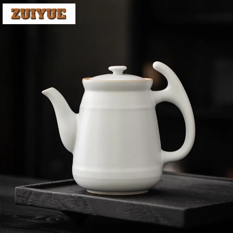 660ml Ancient White Handmade Teapot Household Boutique Filter Teapot Creative Pot Tea Maker Kettle Tea Items Supplies Decoration