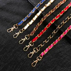 120cm Long Shoulder Bag Strap Replacement Metal PU Leather Adjustable Backpack Strap Decorative Chain DIY Bag Accessories