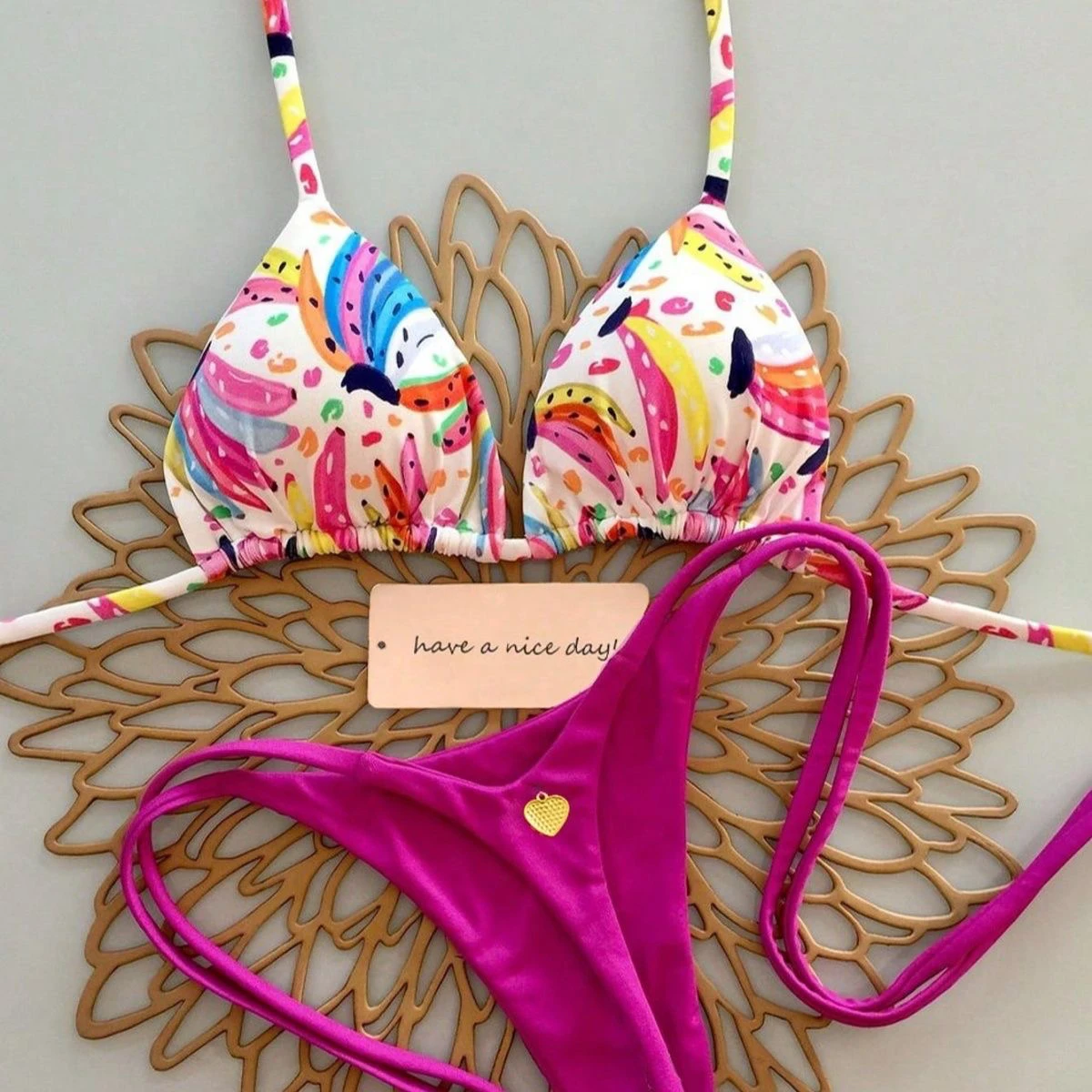 

Сексуальный раздельный купальник-бикини для пляжного отдыха, женский купальник с цветочным принтом, спортивный, для фитнеса, с бретелями через плечо