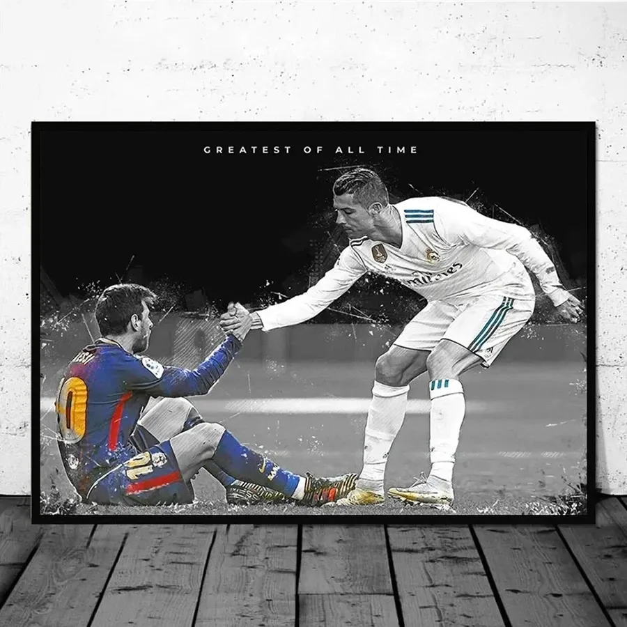 Messis Cristiano Ronaldos Canvas Football Star Wall Art Home Decoration Canvas Mural Collection Pictures Printed Art Gifts