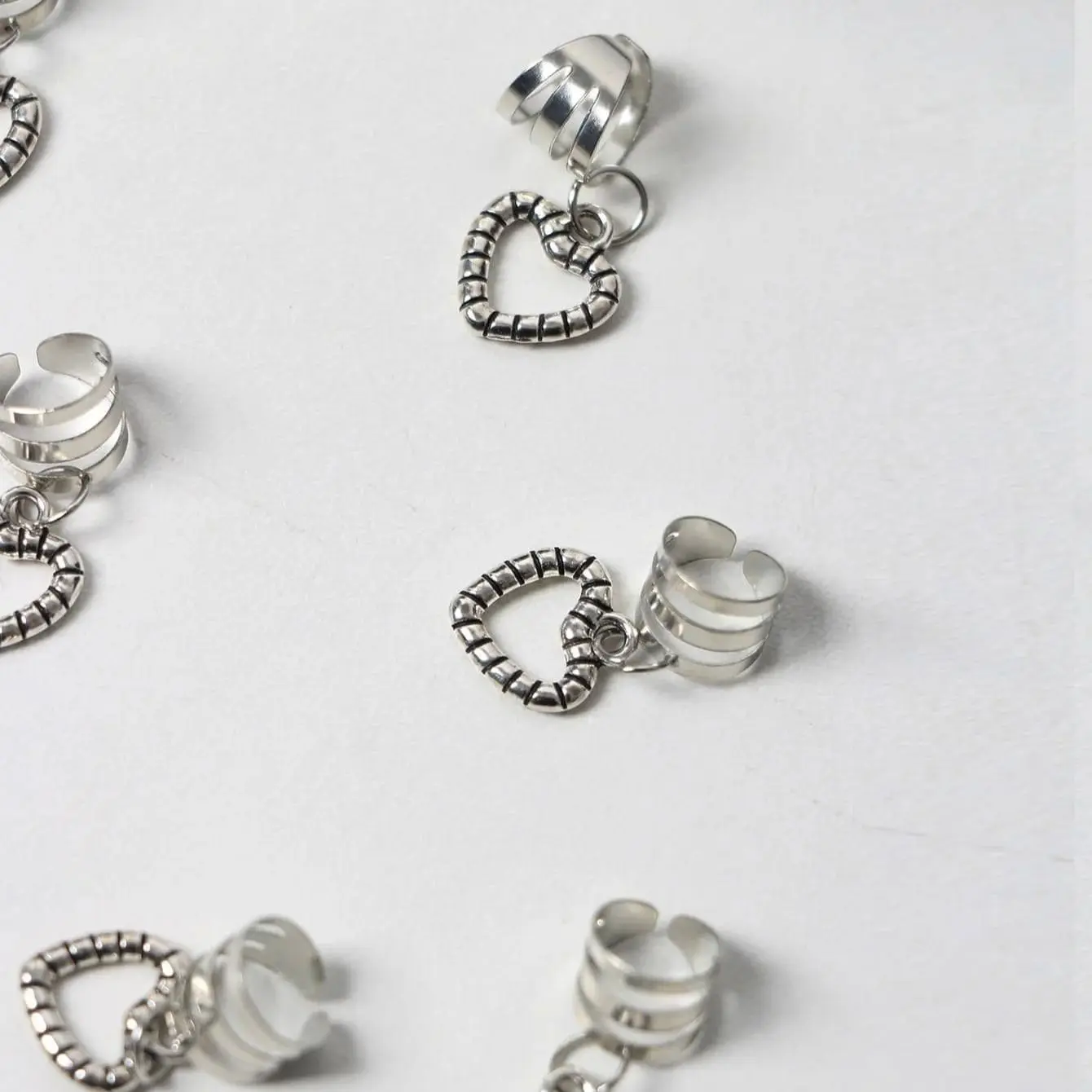 Clearance_10pcs Hollow Out Heart Dreadlocks Beads Hair Braid Rings Clips Dread Locks Hair Braiding Cuffs Decoration/Accessories_ image 4