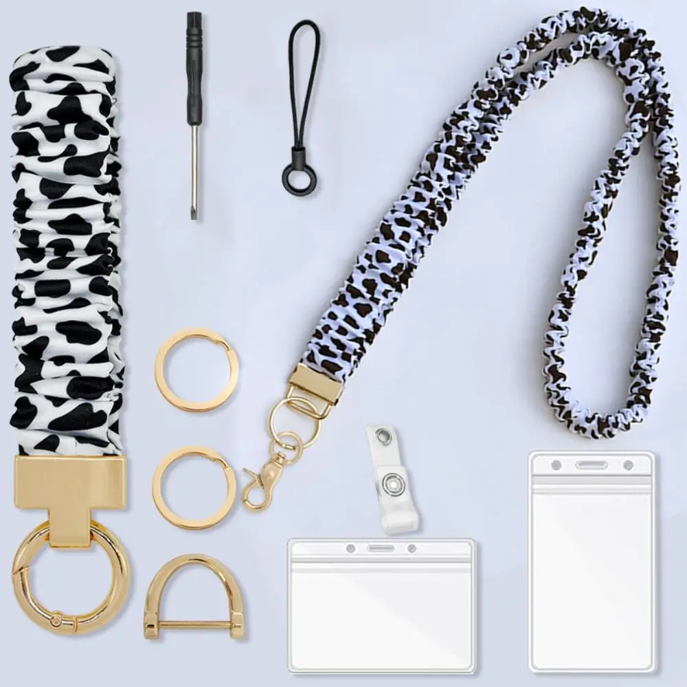 Safety Breakaway Buckle ID Badge Lanyard Adjustable Elastic Material Waterproof ID Card Holders Retractable Lanyard Set