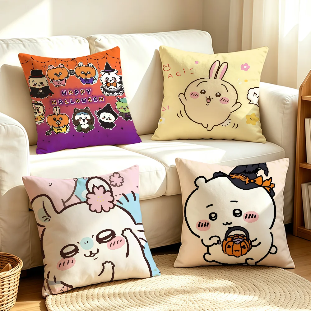 Cartoon C-Chiikawas cushion cover Anti-dustmite Sofa Cushion Decorative Office Cover Lounge Area Indoor & Outdoor Use