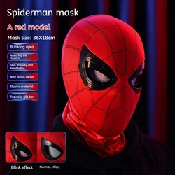 Halloween  Marvel Spider Man Headgear Cosplay Moving Eyes Mask Spiderman 1:1 Remote Control Elastic Mask Toys Kid Birthday Gifts