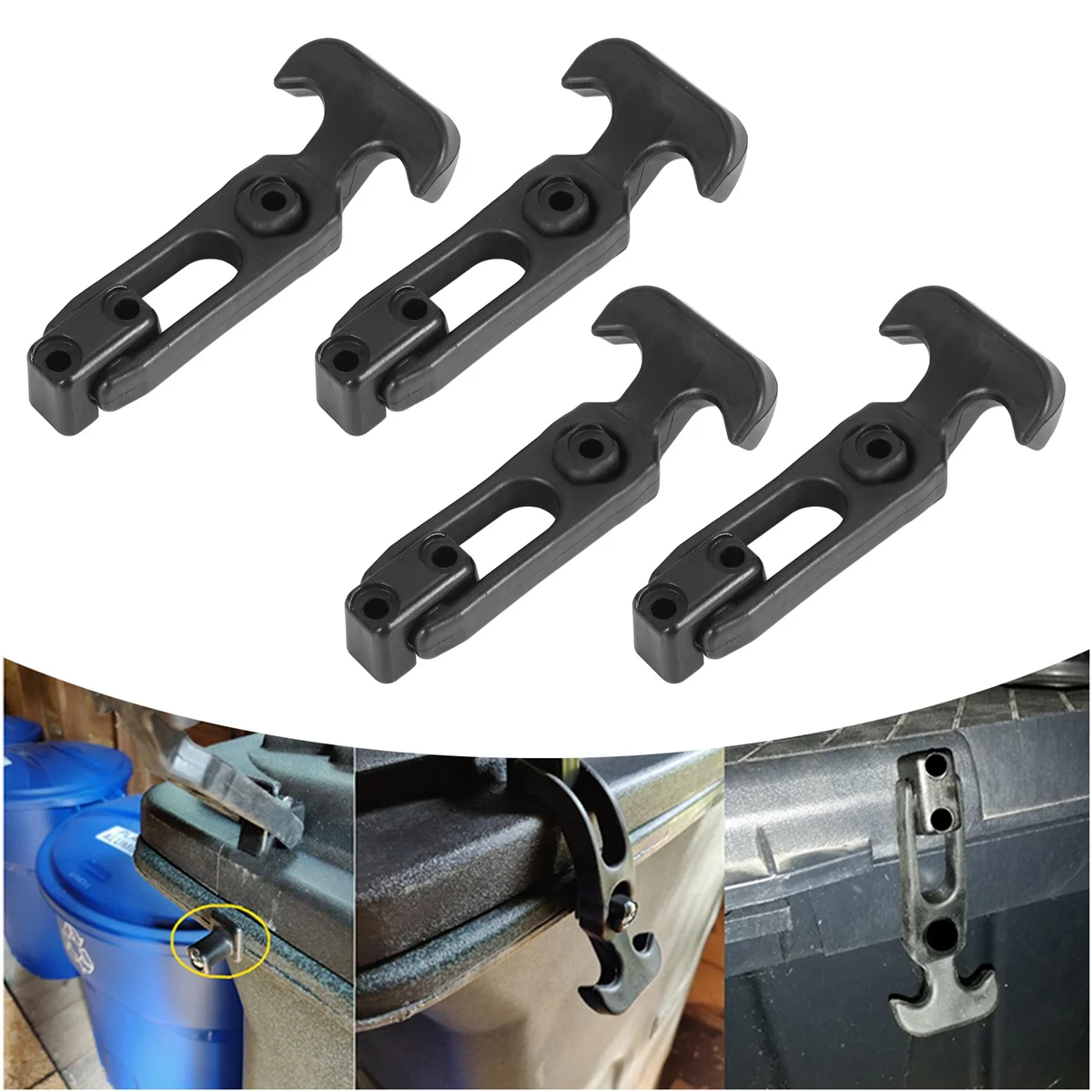 4Pcs T-Handle Rubber Flexible Draw Latches Fit for Toolbox /Cooler/Golf Cart/Farm Machinery T-Toolbox Lock