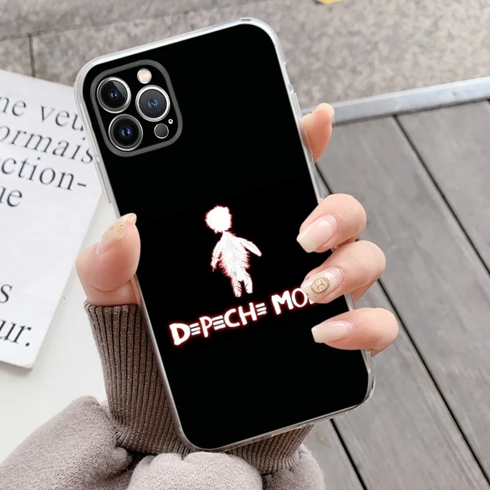 록 밴드 디페치 모드 실리콘 휴대폰 케이스, 아이폰 15, 14, 13, 12, 11 프로 미니, XS 맥스, 8, 7, 6 플러스, X, XS, XR 커버